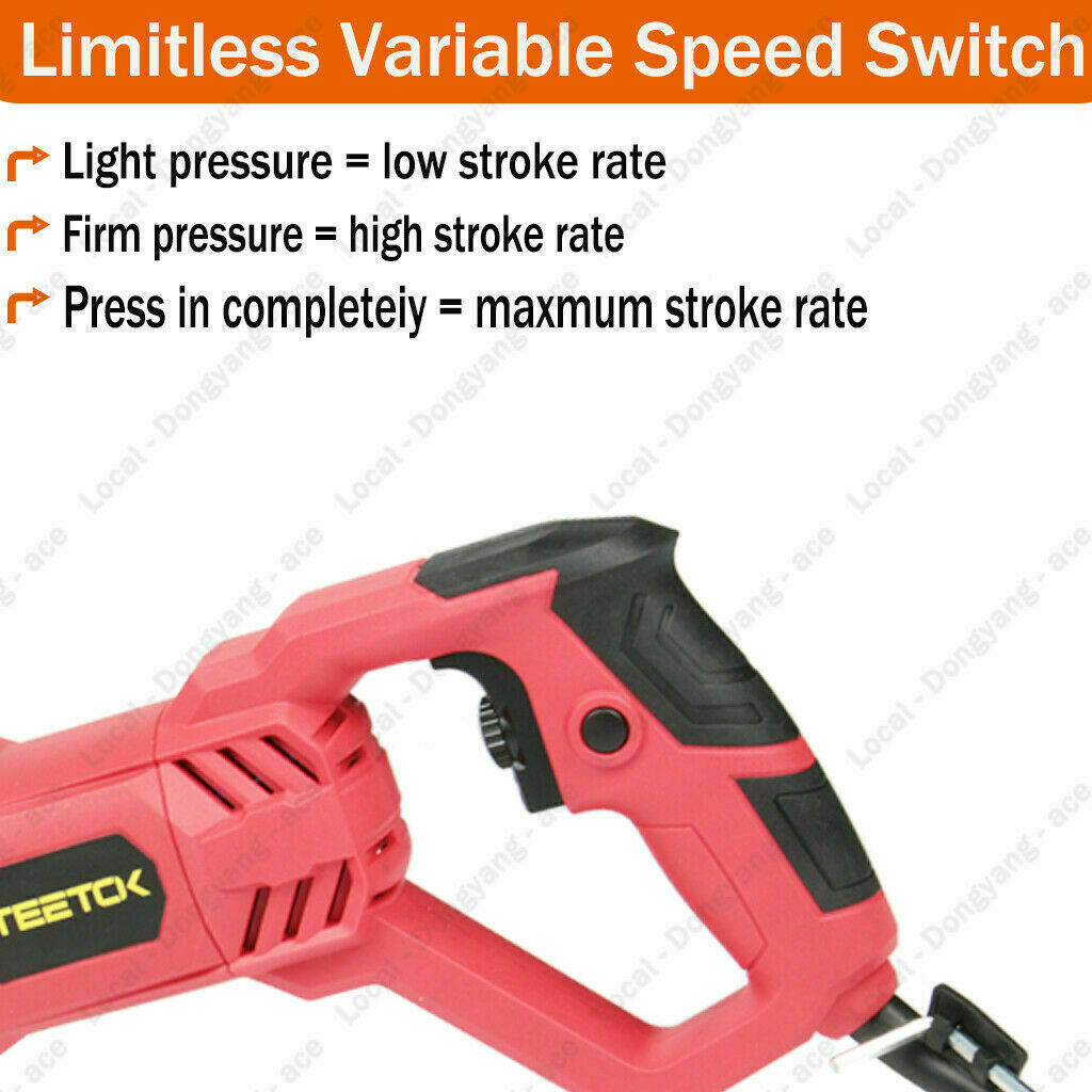 Corded Electric Reciprocating Saw Garden with Blades Wood Cutting