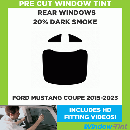 Für Ford MUSTANG Coupe 2015-2023 Vor Cut Fenster Getönt Heck 20% Rauchglas Folie - Picture 1 of 9