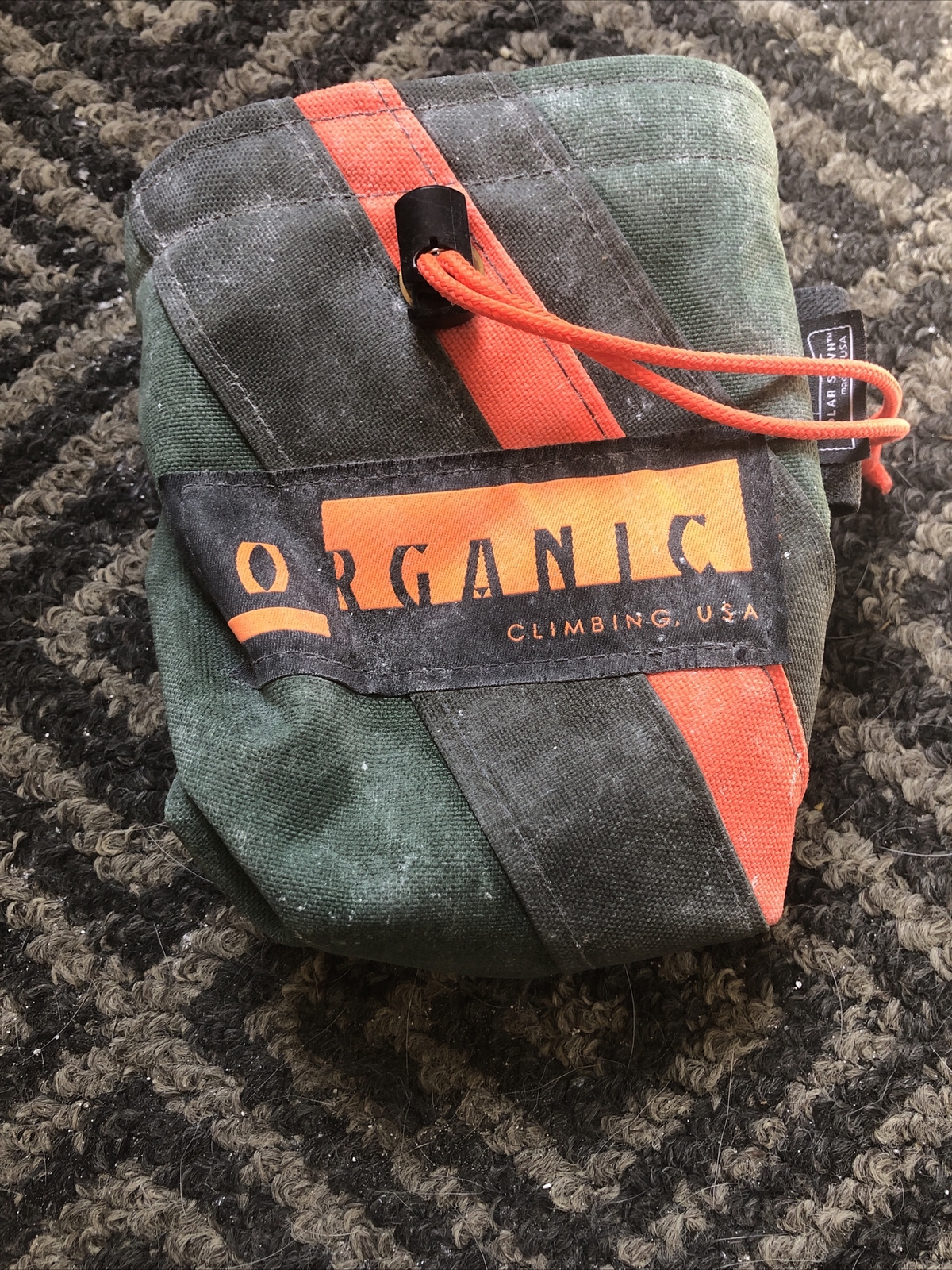 Organic Climbing Chalk Bag Green Orange Bouldering CrossFit Weight