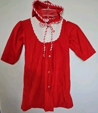 Bates-Jama Girls Sz 2T Red And White Robe Dress With Hood NEW