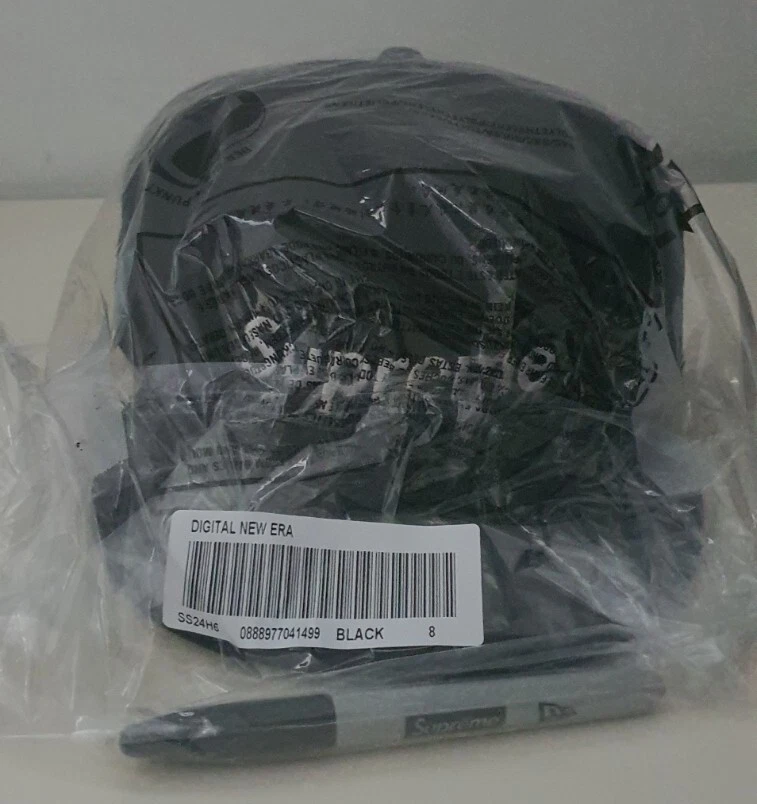 Casquette SS24 Supreme Sharpie Box Logo New Era chapeau noir taille 8 neuve