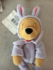 Disney Store, Winnie The Pooh, Mini Bean Bag Easter Bunny Retired 8  Purple
