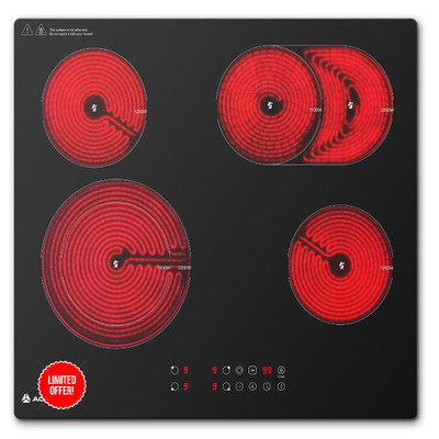 Glaskeramikkochfeld 4 Platten 60cm Sensor-touch Control 9 Leistungsst
