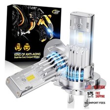 Fog Lights 1:1 Size Bulb No Adapter Required with Cooling Fan 6500K H7