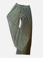 Forever 21 Wide Leg Texture Pants In Green Size medium