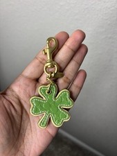 Coach Four Leaf Clover bag charm green patent leather shamrock -charm Only