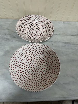 2  Dudson Finest Vitrified Red Mosaic Coral Chef s Bowl BS 4034 Made in England