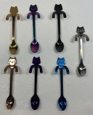 Stainless Steel Mini Cat Spoons For Coffee Tea Dessert Drink Milkshake Tableware