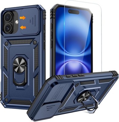 For iPhone 16 Plus Case w/ Heavy Duty Shockproof Rugged Bumper Protection Cover