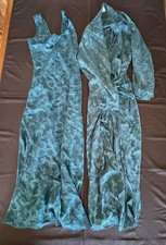 Vintage Victoria's Secret Gown Robe Set Gold Crown Label Green Size Small S