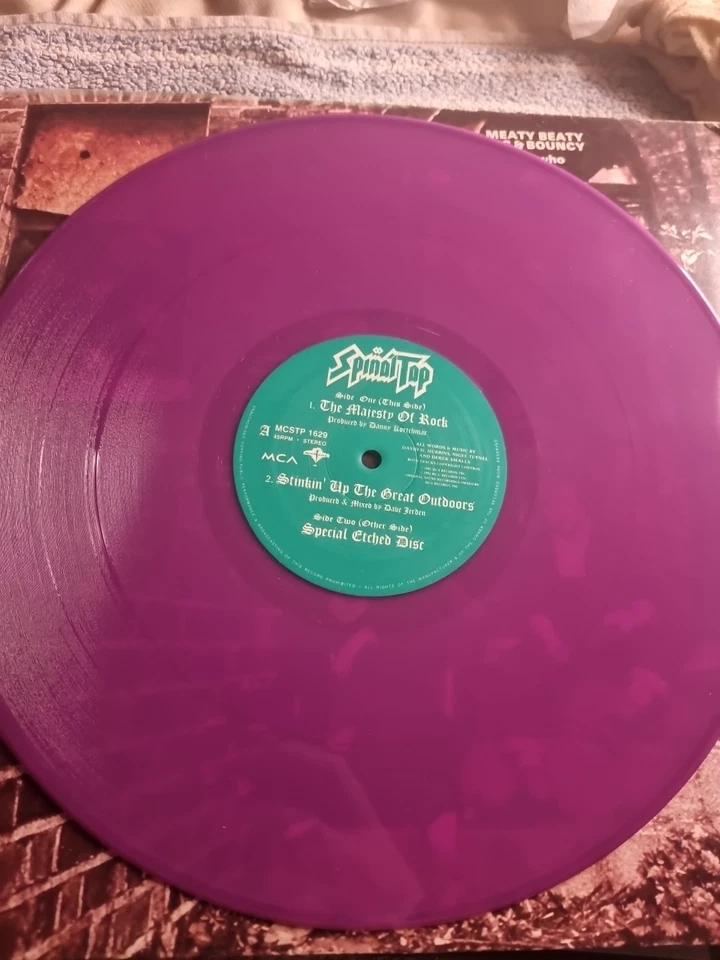 Spinal Tap The Majesty of Rock Purple Etched 12" Single 1992 MCA MCSTP1629 NM  - Image 4 of 4