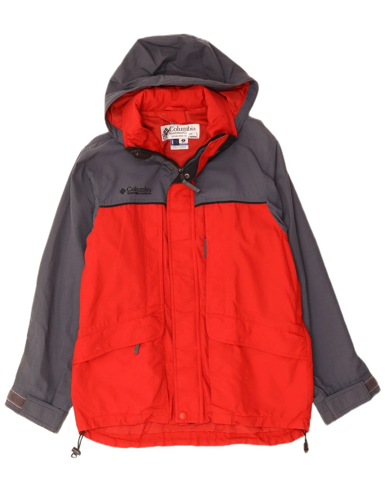 COLUMBIA Mens Interchange Windbreaker Jacket UK 36 Small Red Colourblock AA03