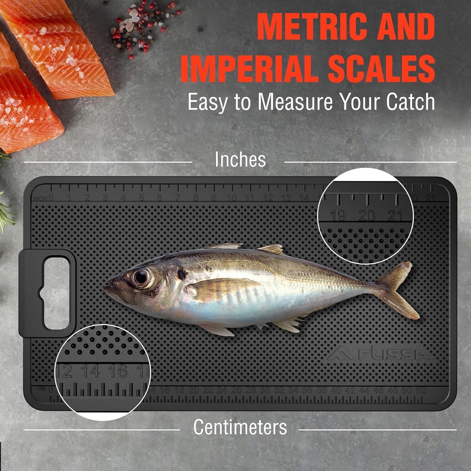 Durable Fish Fillet Mat 24 x 13 Silicone Surface for Safe Fish Preparation