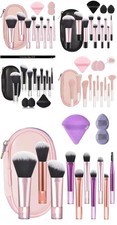 Juego de mini brochas de maquillaje de 14 piezas Kit de herramientas portátiles de viaje con soplo y bolsa Set de regalo