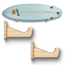 Surfboard Wall Mount, Bamboo Surfboard Rack Wall Storage Display for Longbo...