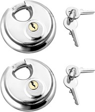 Disc Locks Heavy Duty Steel Keyed Different Padlock Disc Storage Locks 3/8"