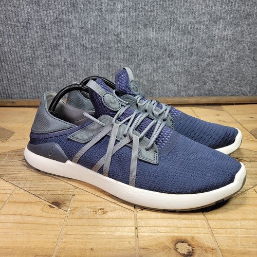 Olukai Mio Li Hombres 11 Zapatos Atléticos de Malla con Cordones Informales Gris Azul Tenis