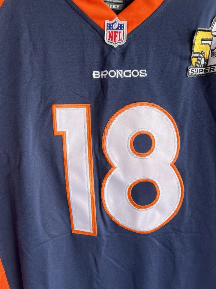Camiseta de fútbol americano Nike NFL Denver Broncos Peyton Manning #18 talla 3XL #56 con parche Foto 4 de 4