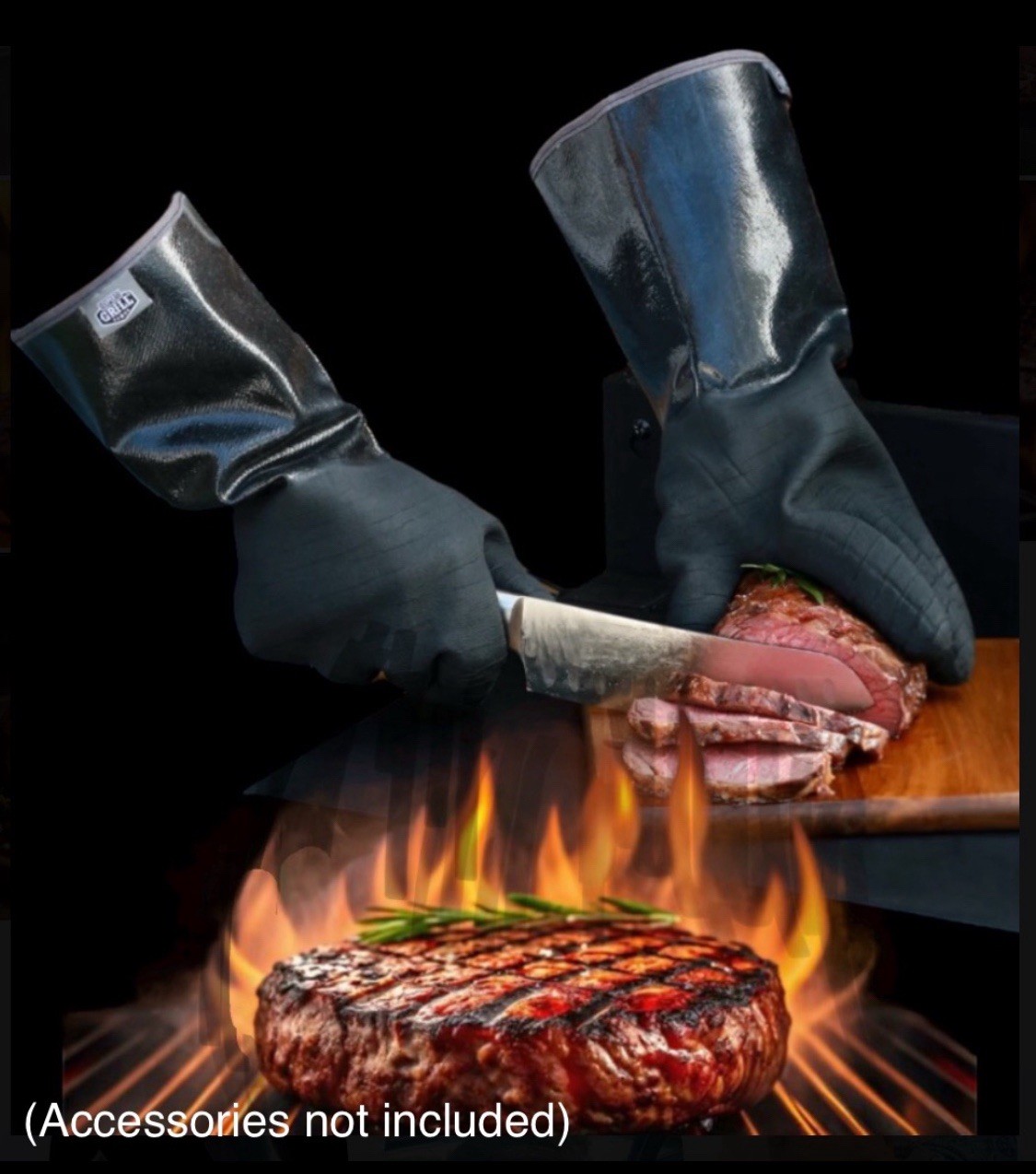 1 Pair Heat Resistant Insulated Grilling Gloves 250°C/482°F Protect Hands/wrists