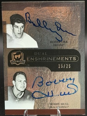 Bobby Orr Bobby Hull 2011-12 The Cup NHL Hockey DUAL Enshrinements AUTO 25/25