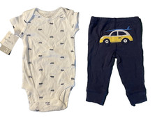 Carter's NWT Boy's 03 Mo 2 Pc Set Cars Theme Bodysuit Top  Jogger Pants