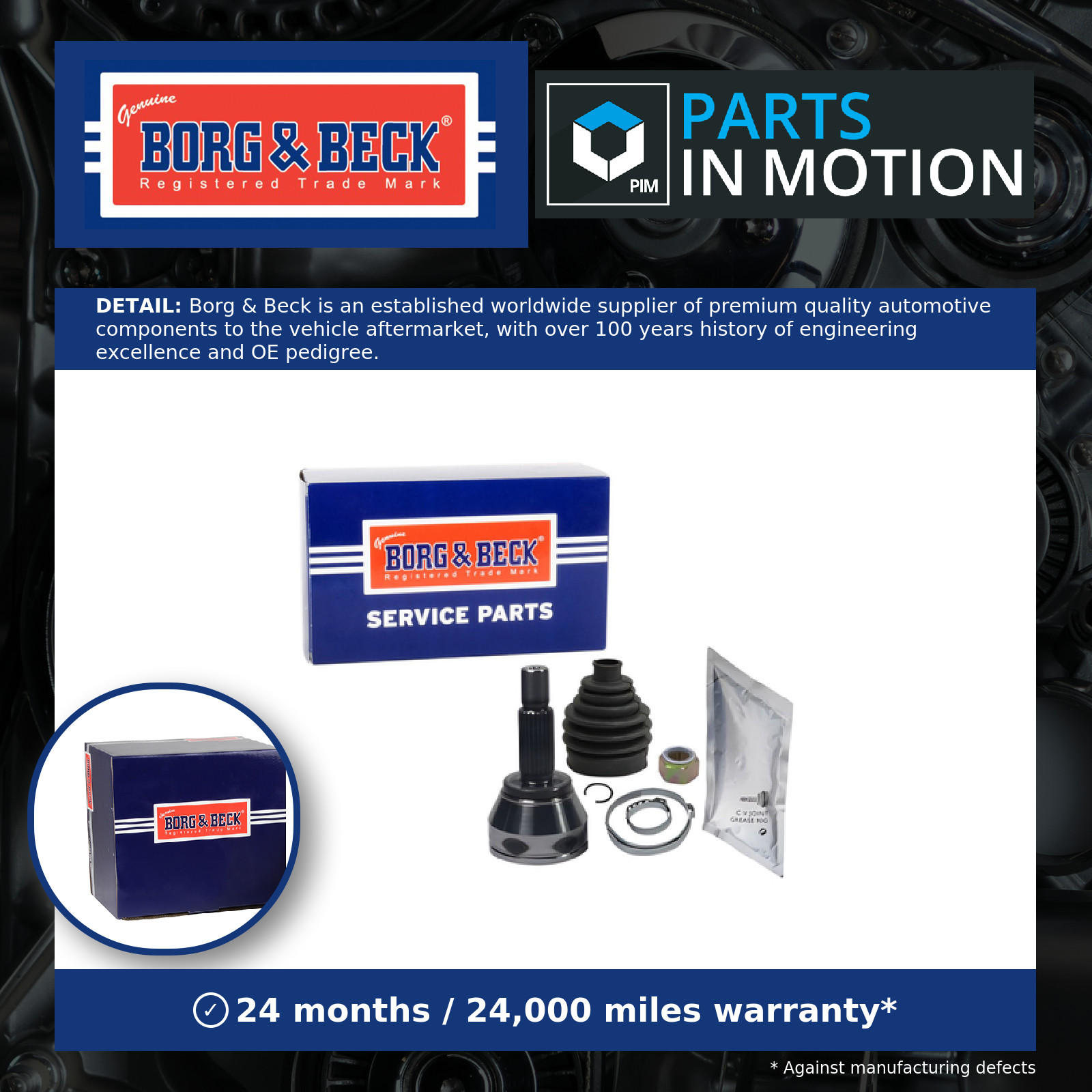 CV Joint fits FORD B-MAX 1.4 Front Outer 2012 on Manual Transmission C.V. B&B