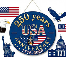 250 Years USA 4Th of July Decorations Door Sign, US 250Th Anniversary 1776-2026