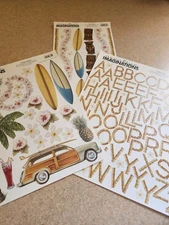 Creative Imaginations Set of 3 Vintage Hawaiian Stickers for scrapbooking