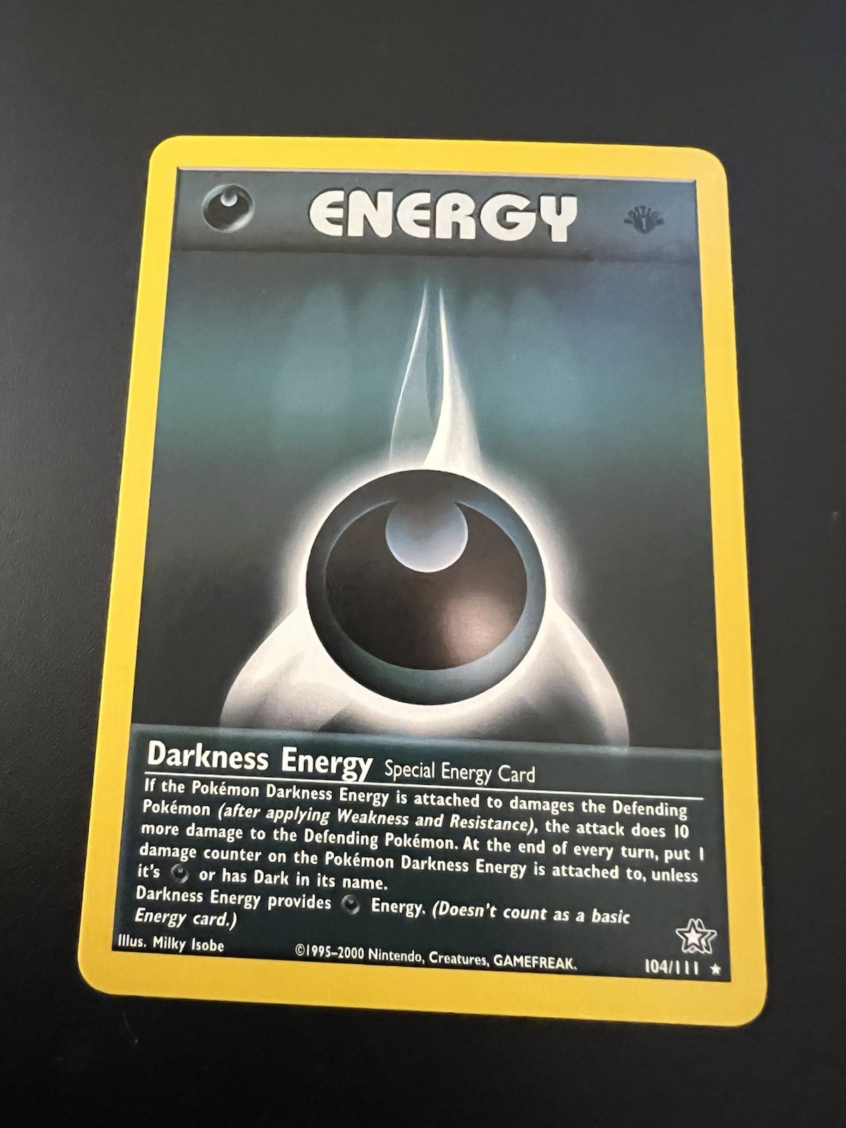 Darkness Energy 104/111 Neo Genesis 1st Edition 2000 Pokemon Card Rare NM