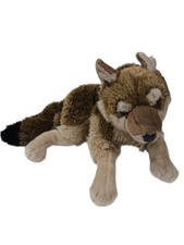 FAO Schwarz Timber Wolf Brown Beige Plush Stuffed Animal
