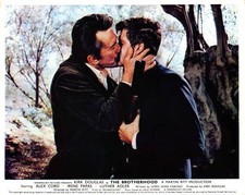 Kirk Douglas kissing Alex Cord in the film The Brotherhood 1968 Old Photo