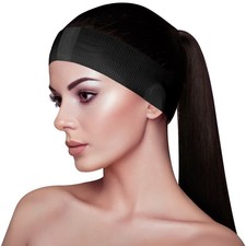 50 Black Disposable Spa Headbands Snag-Free Closure Beauty Supply Bulk - AH1060B