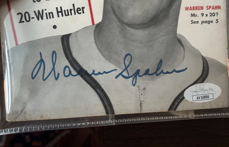 Warren Spahn Signed Autographed Auto Baseball Digest 1958 Braves JSA COA RARE - Image 2 of 3