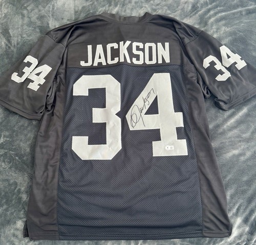 Bo Jackson Raiders Football Hand Signed Jersey XL Beckett Authentication COA