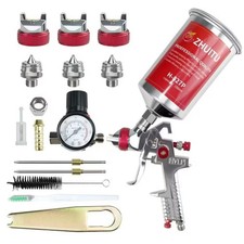 Hvlp Air Spray Gun With 1.41.72mm Nozzles Air Compressor Regulator Paint Gu...