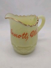 Antique Arnott, Wis Souvenir Uranium Glass  Custard Creamer
