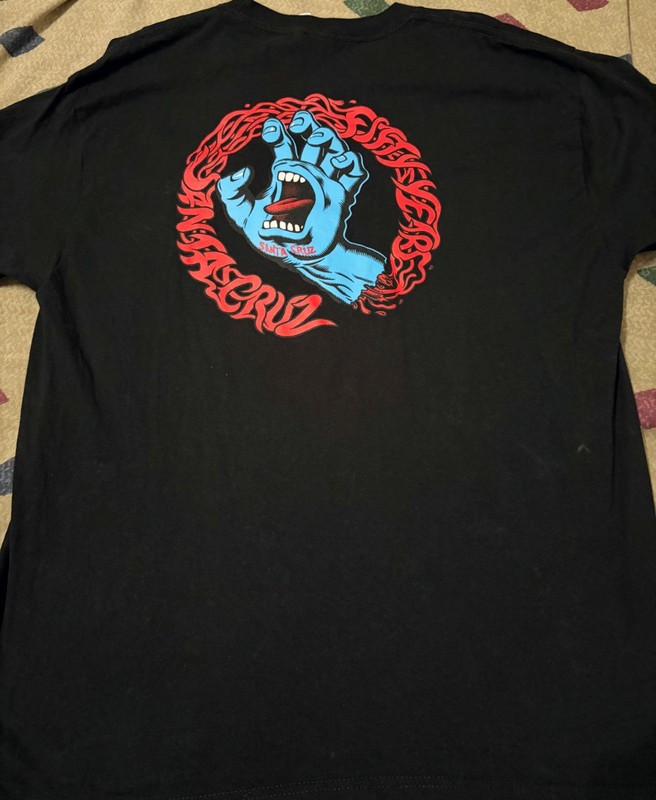 RARE SANTA CRUZ 50 YEARS ANNIVERSARY SCREAMING HAND SHIRT XL SKATE SURF BEACH