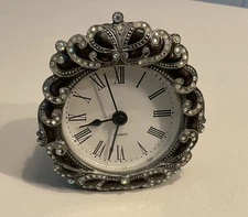 Bejeweled Vintage Shontek Quartz Clock 3.25 “ Tested