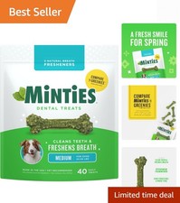 Dental Chews for Dogs, 40 Count, Vet-Recommended Mint-Flavored Dental Dog Tre...