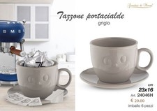 x Tazzone Portacialde Tazzina Grigia Giardini di Marzo Porta Capsule Caffè Smile