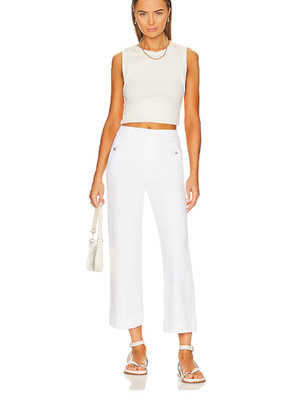 Spanx Stretch Twill Cropped Wide Leg Pant Bright White 20312R Size M NWT
