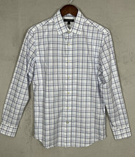 Banana Republic Slim Fit Non Iron Shirt Small White Purple Long Sleeve Button Up
