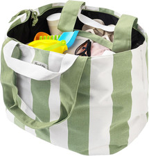 22'' 50L Large Beach Bag with Zipper, Extra Large Canvas Tote Bag for Women, Wee
