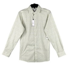 Bar III Dress Shirt Men's Small 14-14.5 Slim Fit Floral Print Long Sleeve NEW