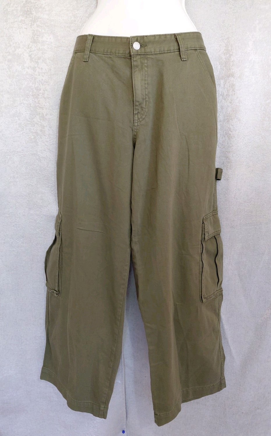 Wild Fable Rigid Mid-Rise Baggy Cargo Wide Leg Utility Jeans Skater Women's 14R