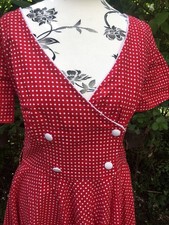 Rot weißes Kleid von Hell Bunny in M Polka Dots Rockabilly Mad Men Retro 50s