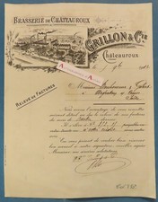● CHATEAUROUX 1902 Brasserie GRILLON à Bonhomme & Gobert à Argenton sur Creuse
