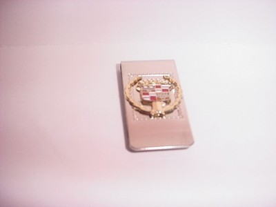 Cadillac Crest  Money Clip  Enamel logo, Silver tone  Money Clip