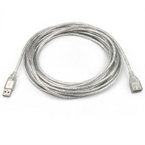 USB Cable Male to Female Extension 2.0 5m Lead 480mbps Plug Computer Socket - Picture 1 of 12