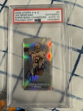JOE MONTANA 2008 eTopps Allen & Ginter SB Champs ON-CARD Auto /50 San Fran 49ers